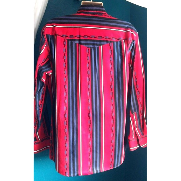 Vintage 90's Karman Western Aztech Shirt Mens XL  Long Sleeve Button Down - Picture 8 of 8